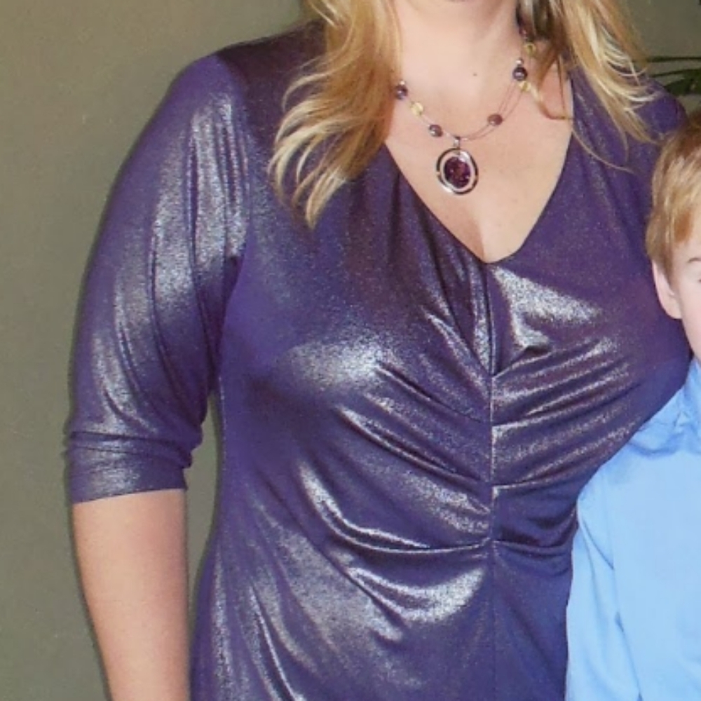 14/16 dressbarn shiny stretchy dress shirt